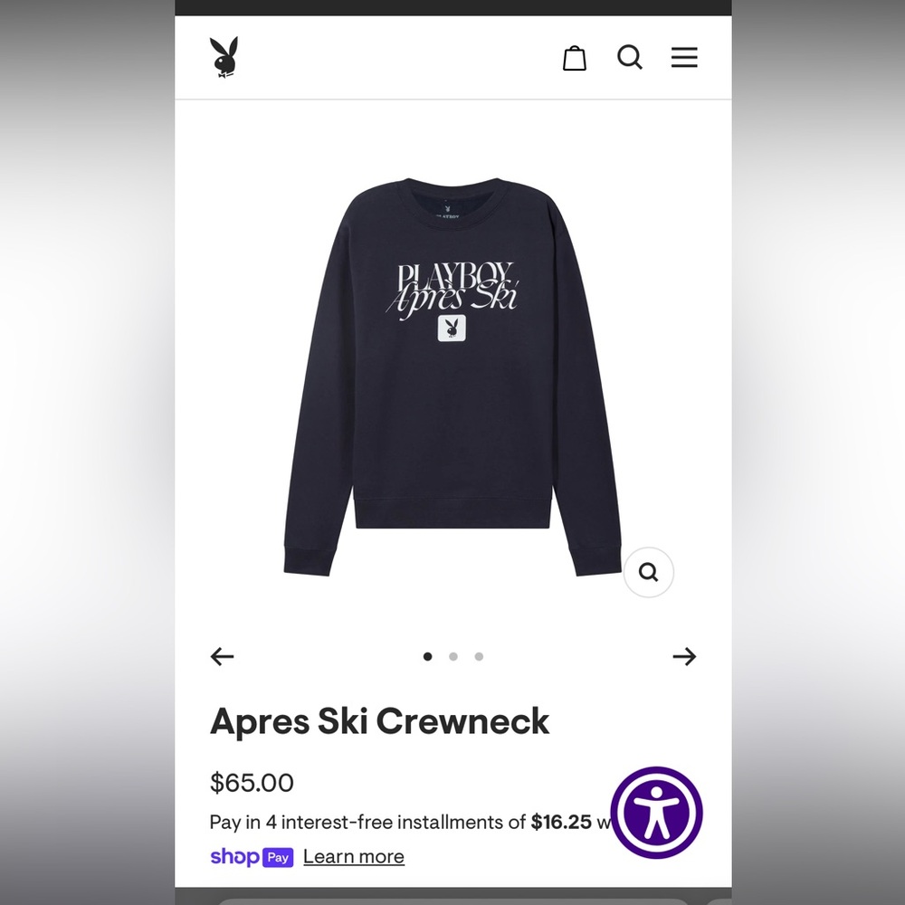 Navy soft playboy crewneck